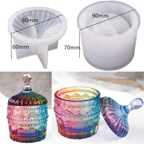 DIY Crystal Epoxy Makeup Cup jar Resin Mold Storage Box for DIY Making Finding Accessories Jewelry