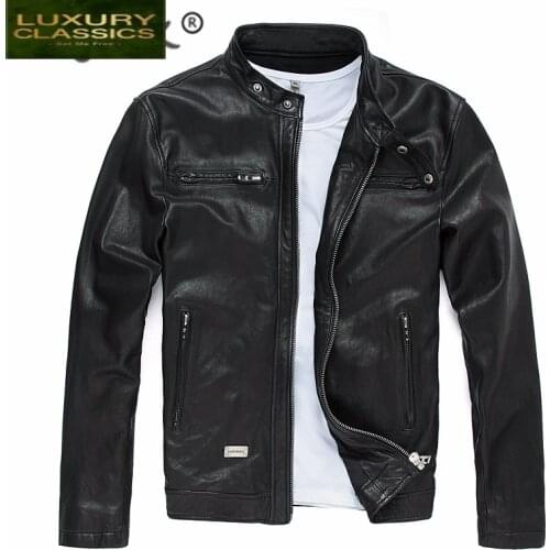 Spring Autumn 100% Genuine Leather Jacket Men Clothing 2021 Motorcycle Real Sheepskin Coat Man Natural Leather Jaqueta LW