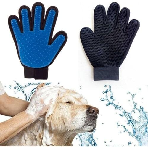 Pet Grooming Dog Cat Hair Brush Comb Glove For Cleaning Massage Grooming Supply Glove For Animal Finger Cleaning Cat Hair Glove