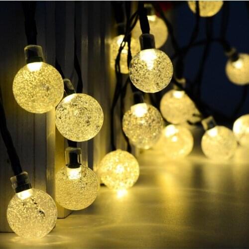 Crystal Ball LED String Light 7M 50LEDS Solar Powered Light for Outdoor Garden Lawn Party Christmas Wedding Decorations