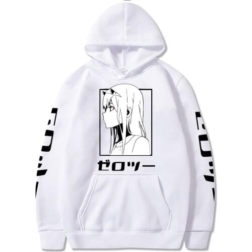 Darling In The Franxx Hoodie Anime Cosplay Zero Two Unisex Loose Oversized Sweatshirt Pullovers Pocket Couple Streetwear Sweater