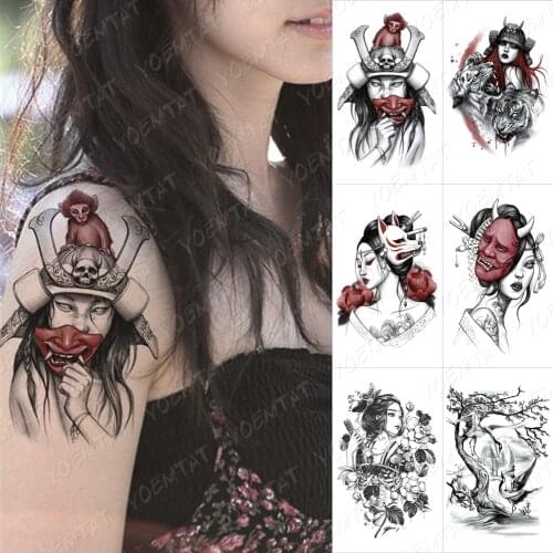 Waterproof Temporary Tattoo Sticker Geometric Tiger Lion Wolf Fox Flash Tattoos Dragon Body Art Arm Fake Sleeve Tatoo Women Men
