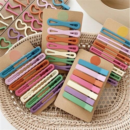 Hairpin Scrub Matte Hair Clip Colorful Bow Barrettes Geometric Fluffy Hair Clip Hollow Barrette Hair Accessories