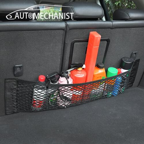 1PC Car Trunk Sticker Mesh Net Universal Trunk Organizer Auto Storage Bag Pocket Seat Back Nets For Auto Car Accessories