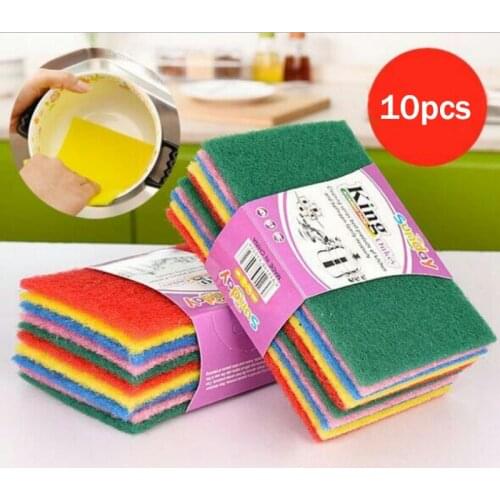 10pcs hardened colored cleaning cloth dishwashing cloth brush cloth sponge cloth kitchen non-stick bowl cloth kitchen accessorie