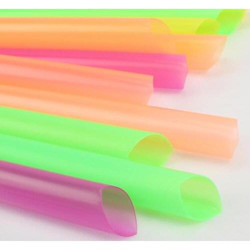 100PCS*plastic straw Large Drinking Straws Mixed Colors For Pearl Bubble Milk Tea Smoothie Party Plastic Bar Accessories