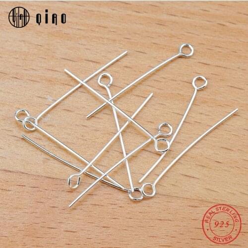 20pcs/pack Wholesale 25mm 925 sterling Silver eye head pins&needles For Making Earrings Jewelry Findings Accessories