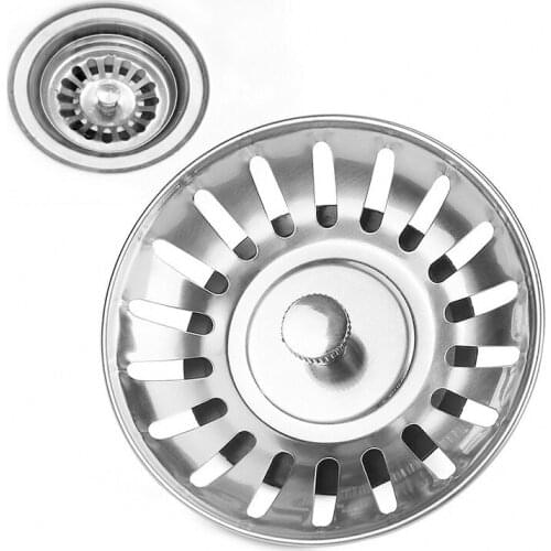 Stainless Steel Kitchen Sink Strainer Bathroom Shower Drain Sink Drains Waste Plug Cover Sink Colander Sewer Filter Accessories