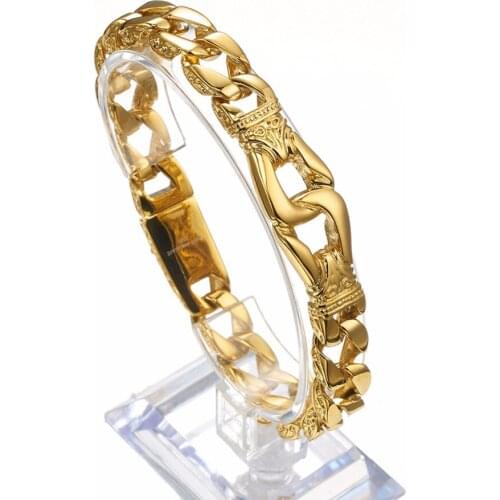 316L Stainless Steel Bracelet Silver Color Gold Black Color Curb Cuban Link Chain Men Best Bracelets for Men Women Jewelry Gift