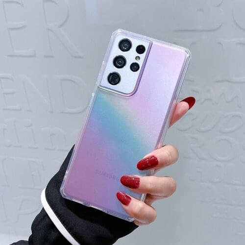 Ins wind rainbow shell is suitable for Samsung S21ultra s20plus S10 A72 a52 42 32 71 51a21s mobile phone shell note20 soft shell