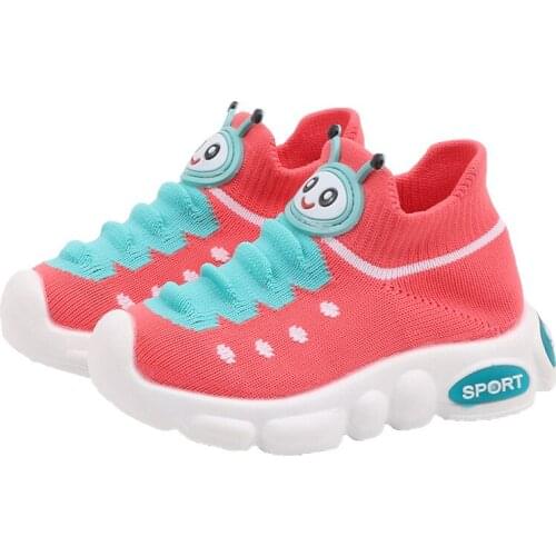 Fashion net breathable sports running shoes for Children Socks Shoes Knitting Sports Shoes Elastic Sneakers woven Soft Shoes