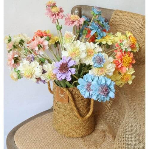 5Pcs Simulation 4 Fork Rose Artificial Flower Orchid for Home Decoration Flower Wall Wedding Background Decoration Fake Flowers