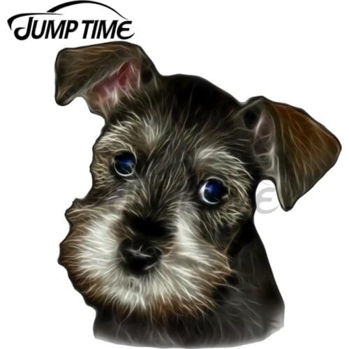 JumpTime 13 x 10.2cm Schnauzer Ddog Art Waterproof Surfboard Car Stickers Anime Windshield VAN Personality Trunk Decal Car Wrap