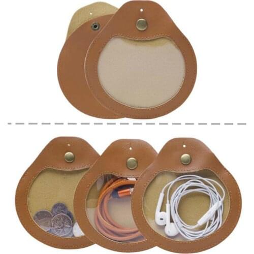 Coin Purse Key USB Earbuds Earphone Holder for Unisex Women Men Small Mini Money Change Bag Pu Leather Organizer Pouch