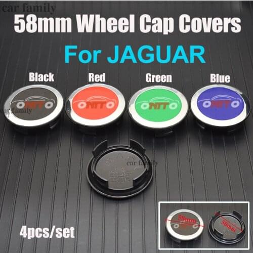 4pcs Car Decoration 58mm Wheel Center Caps Covers Wheel Hub Cap 5.8cm for jaguar XF XJ XJS XK S-TYPE X-TYPE OEM Car Styling