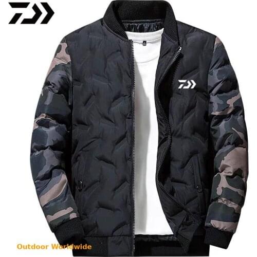 Daiwa Jacket New Fishing Clothing Men Waterproof Warm Fishing Clothes Camouflage Hooded Fishing Jacket Winter Daiwa Clothing