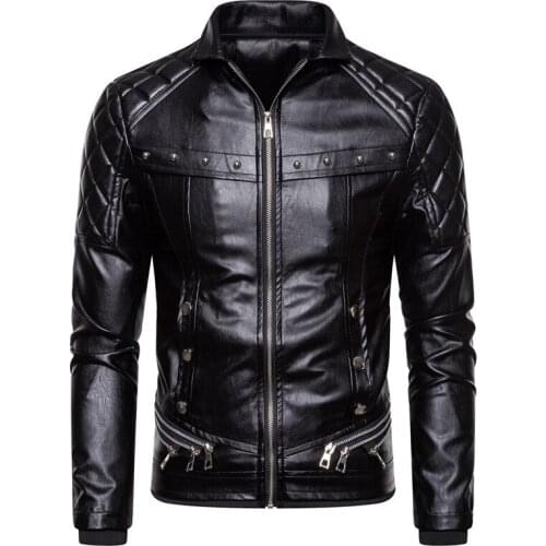 New Mens Biker Leather Jacket Fur Collar Detachable Faux Leather Motocycle Jackets Coats Casual PU Jacket Chaqueta Moto Hombre