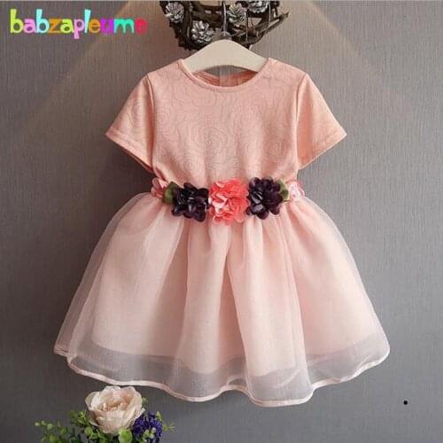 Summer Brand Kids Clothes Baby Girls Princess Dress Flower Waistband Wedding Party Toddler Girl Dresses Children Clothing BC1349
