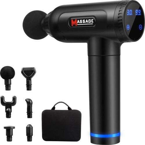 6 Massage Heads LCD Massage Machine Electric Handheld Muscle Massager Silent Deep Tissue Massager Impact Massager US Plug