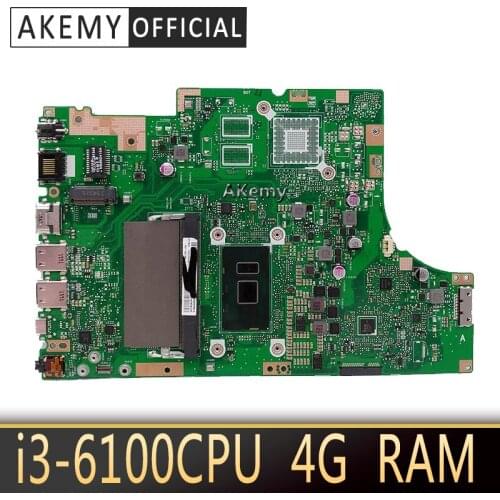 Akemy TP501UA Motherboard Com 4G RAM I3-6100CPU FOR ASUS TP501UA TP501U TP501UQ TP501UAM TP501UAK TP501UJ Laptop Mainboard