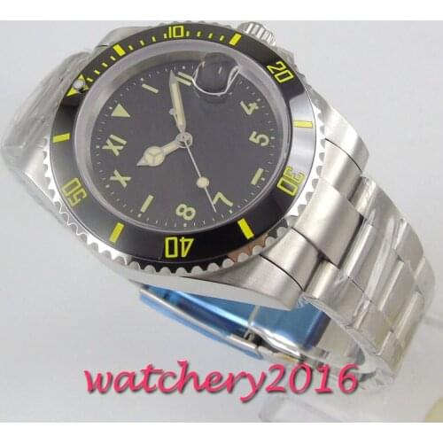 40mm Black Sterile Dial Sapphire Glass Super Luminous no logo Top Luxury Brand Automatic movement mens Watch