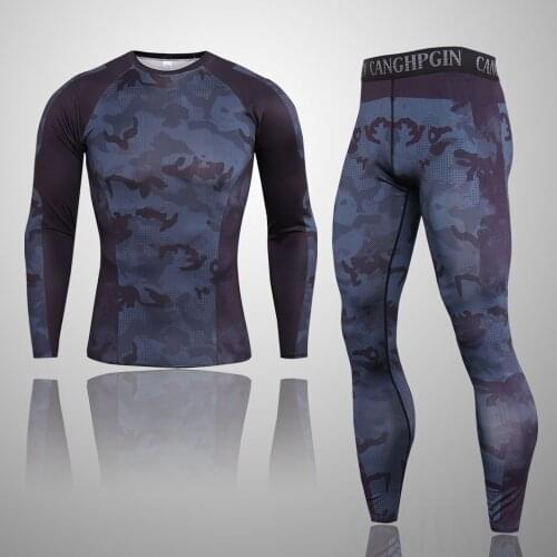 Mens Compression Sports Suit Quick-Drying Wicking Fitness Training MMA Suit Leather Jacket Mens Sportswear Running Suit 2021