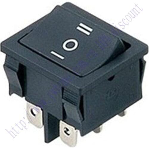 New 2 Pcs DPDT on Off on Rocker Switches AC 250V 6A 125V 10A KCD5 203 Black