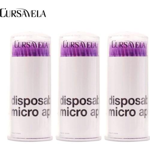 CURSAVELA Disposable Eyelash Brush Tools 100pcs / pack Durable Micro Individual Removal Tool Lashes Extension Cleaning Brushes