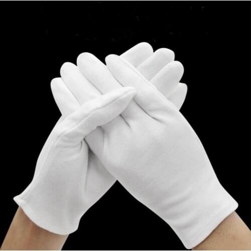 1pair white labor insurance thick cotton work cotton cloth thin medium and thick etiquette wenwan quality inspection gloves