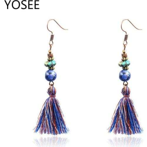 Bohemias Simple Multicolored Ribbon Earrings