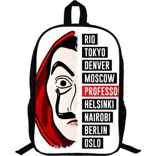 Back To School Bags for Teenage Girls Money Heist Backpack Halloween La Casa De Papel 14.5 Inch Backpacks Purse Bookbags Bag 2