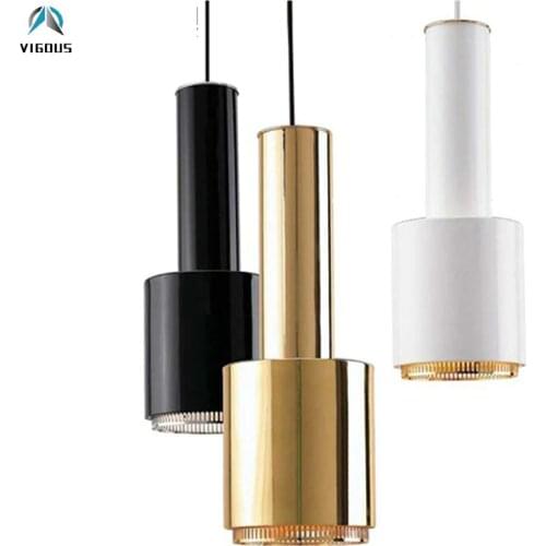 Post Modern Shiny Metal Lustre Led Pendant Lights for Bar Artek Luminarias Led Hanging Lamp Minimalism Droplight Lamparas