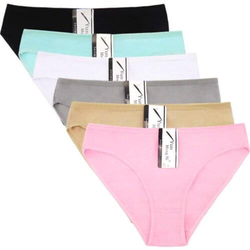 12 PCS/Lot Soild Underwear Women Briefs Everyday Underwear Women Panties Raw-cut Hipster Briefs Intimate Free Shipping