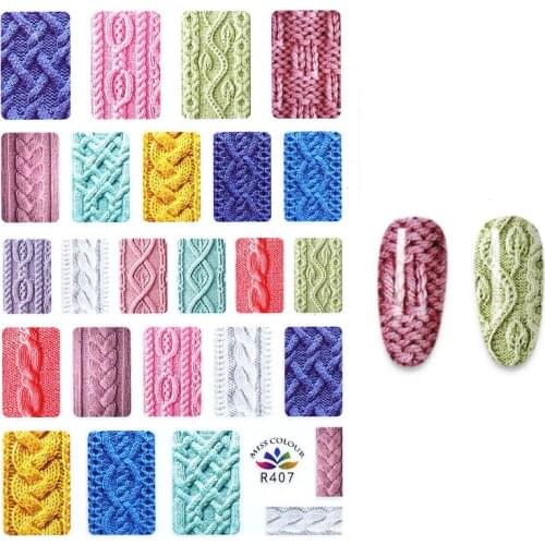 1PCS Sweater Manicure Clothing Texture Pattern Stickers for Nails Nail Art Decoration Adhesive Sticker Tips