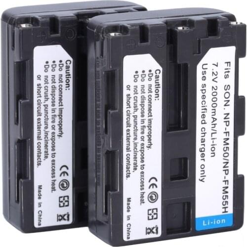 2PCS NP-FM50 NP FM50 FM55H Batteries Pack For Sony NP-FM51 NP-FM30 NP-FM55H DCR-PC101 free shipping