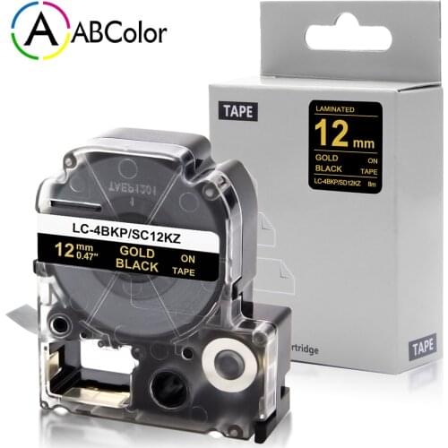 3PK SC12KZ For Epson SC12KZ LC-4BKP Label Tape Label Cartridge 12mm For Epson LabelWorks LW-300 LW-400 Label Maker King Jim