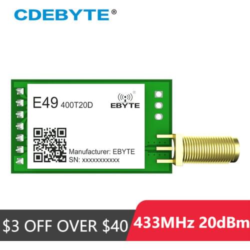433MHz 20dBm UART wireless module ISM DIP SMA Antenna E49-400T20D CDEBYTE GFSK 1.0km low cost wireless data transmitter