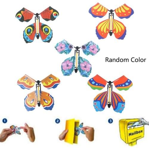 5Pcs Magic Flying Out Butterfly Surprise Magic Props Mystical Trick Toys for Children Surprising Magic Butterfly Random Color