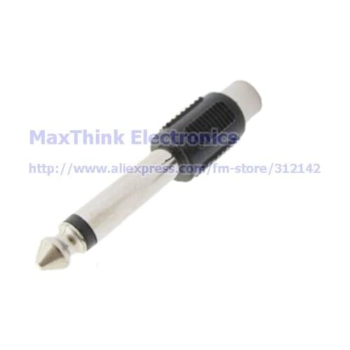 6.35mm 1/4 Mono Male Plug to RCA Jack Female Splitter Adapter Audio Connector ,10pcs , Free shipping