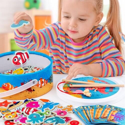 60pcs/20pcs Set Magnetic Fishing Game Toys For Children 2 Years Kids Girls Rod 3D Fish Baby Educational Outdoor Fun&Sport Toys
