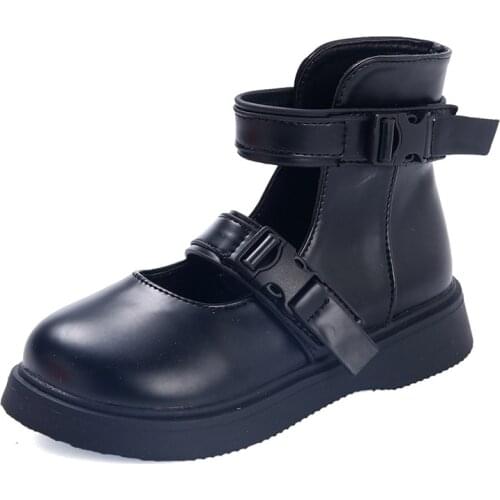 COZULMA Children Girls Retro Strap Ankle Boots Shoes For Kids Autumn Hook & Loop Fashion Boots Size 27-37