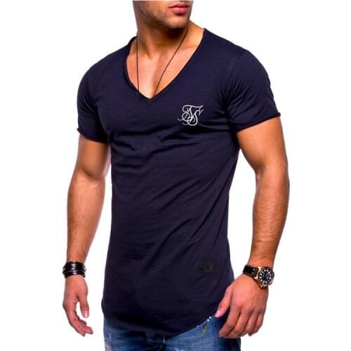 Brand Quality 2021 Men T-shirt V-neck Fashion Design Slim Fit T-shirts Male Tops Tees Short Sleeve T Shirt For Men M-3xl