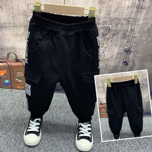 2 3 4 5 6 Years Toddler Boys Pants Autumn Winter Thicken Plus Velvet Sweatpants For Boys Casual Children Trousers High Quality