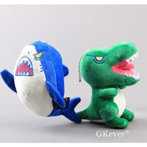 Dinosaur Jurassic World Park Shark Plush Pendant with Keychain Mini Shark Stuffed Pendant Dolls Toy 12-13cm