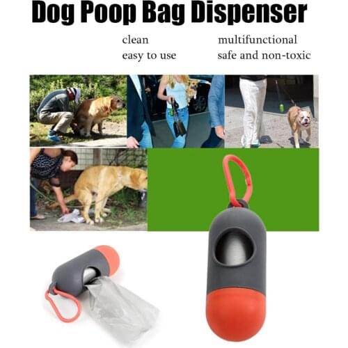Pet Poop Bag Dispenser Dog Cat Waste Bag Earth-Friendly Leak-Proof Pet Garbage Bags Holder Bags Includes 1 Roll for Outdoor