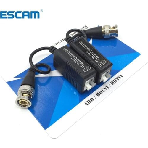ESCAM HD CCTV Via Twisted Pairs Adapter 720P HD CVI/TVI/AHD Passive Video Balun Male BNC to UTP Cat5/5e/6 Network Camera