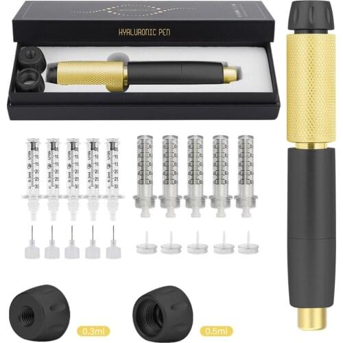 2in 1 Hyaluron Pen 3 Level Pressure Hyaluronic Acid Pen for Anti Wrinkle Lip Lifting Meso Gun with Ampoule Nozzle for Lip Filler