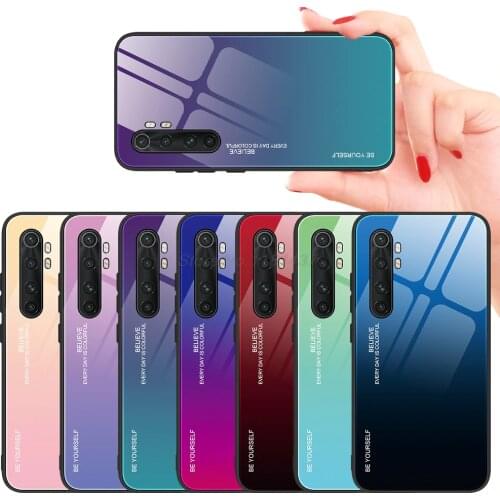 Gradient Tempered Glass Case For Xiaomi Mi Note 10 Lite Note 10 Pro Note 10 10Lite Light 10 Cover Protective Fundas For MiNote10