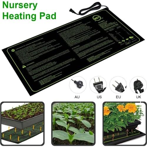 Seedling Heat Mat Waterproof PVC Warm Hydroponic Heating Pad for Indoor Plants Greenhouses 10" x 20" Mat