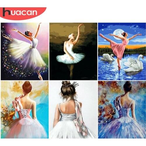 HUACAN Paint By Numbers Girl Ballet Hand Painted Painting Art Gift DIY Pictures By Numbers Kits Home Decoration